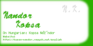 nandor kopsa business card
